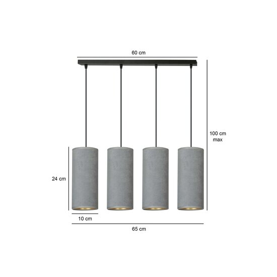 Emibig Emibig Nordfyn 4 cylindres grande lampe suspendue grise 4x E27 - Éclairage idéal pour les espaces modernes