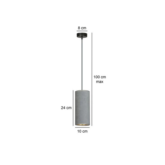 Emibig Emibig Nordfyn lámpara colgante de cilindro único gris suave E27 - Ideal para embellecer tu espacio vital