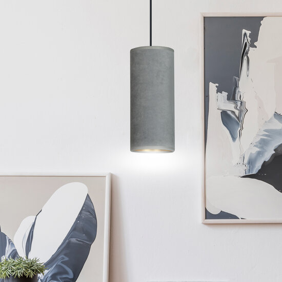 Emibig Emibig Nordfyn lampe suspendue à cylindre unique gris doux E27 - Idéale pour embellir votre espace de vie