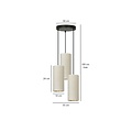 Emibig Emibig Nyborg ronde pendellamp met 3 witte moderne kokers 3x E27 - Perfecte verlichting voor elke ruimte