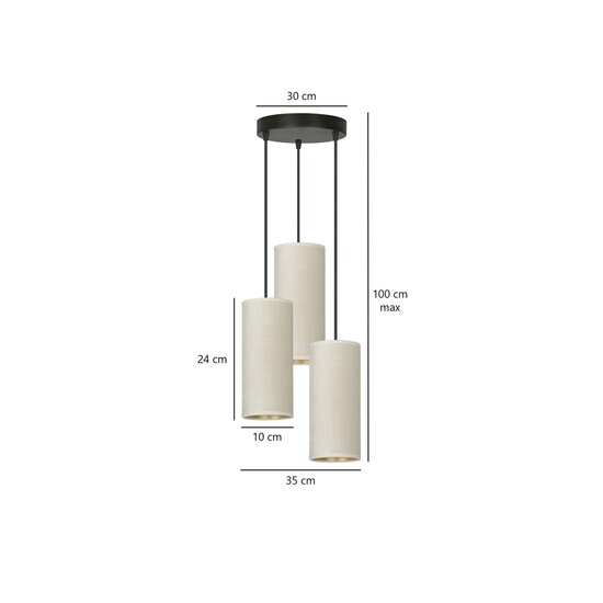 Emibig Emibig Nyborg ronde pendellamp met 3 witte moderne kokers 3x E27 - Perfecte verlichting voor elke ruimte