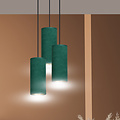 Emibig Emibig Odsherred lámpara colgante redonda con 3 tubos modernos verdes 3x E27 - Iluminación perfecta para cualquier espacio