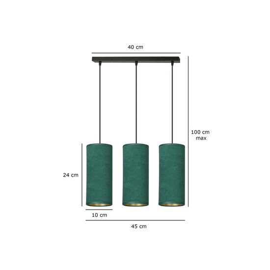 Emibig Emibig Odsherred 3 cylindres lampe suspendue moyenne verte 3x E27 - Éclairage idéal pour les intérieurs modernes