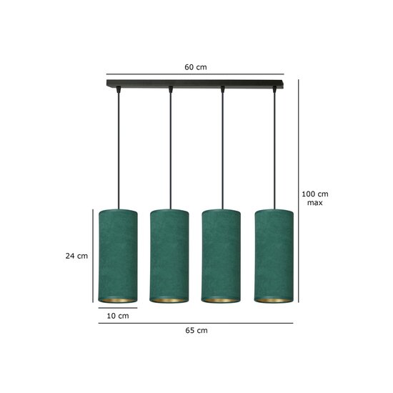 Emibig Emibig Odsherred 4 cylinders large hanging lamp green 4x E27 - Ideal for stylish interior design