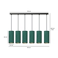 Emibig Emibig Odsherred 6 tubes XXL hanging lamp green 6x E27 - Ideal for stylish lighting in any room