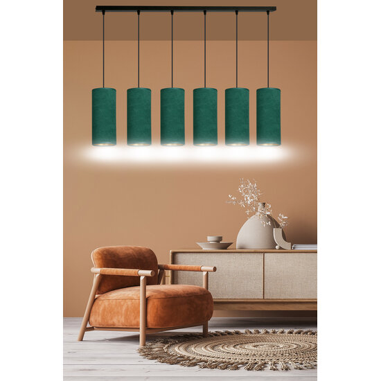 Emibig Emibig Odsherred 6 kokers XXL hanglamp groen 6x E27 - Perfect voor sfeervolle verlichting in elke ruimte