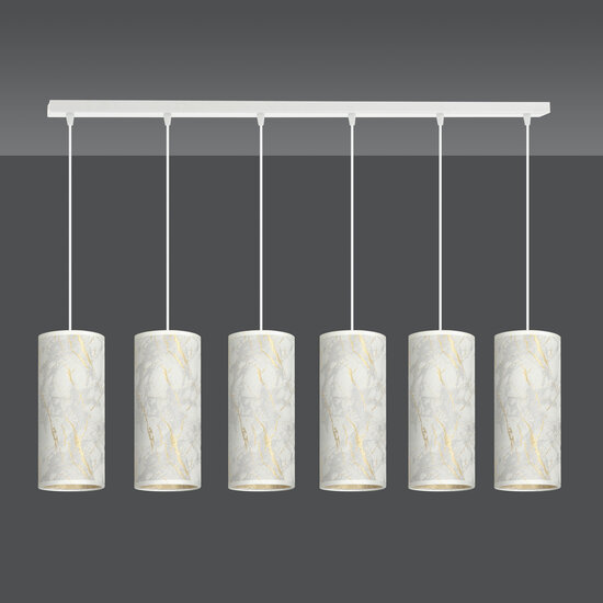 Emibig Emibig Ringsted 6 cilinders gigant hanglamp zwart gemarbreerd 6x E27 - Perfecte verlichting voor elke ruimte