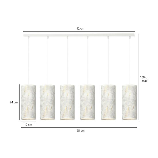 Emibig Emibig Ringsted 6 cylindres géant lampe suspendue noir marbré 6x E27 - Éclairage parfait pour chaque espace