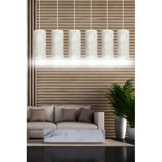 Emibig Emibig Ringsted 6 cilinders gigant hanglamp zwart gemarbreerd 6x E27 - Perfecte verlichting voor elke ruimte