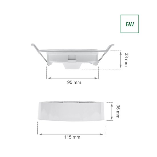 Spectrum LED Spectrum LED ALGINE 2IN1 SURFACE-RECESSED DOWNLIGHT 6W 560LM NW 230V IP20 ROUND - Ideale Beleuchtungslösung für jeden Raum