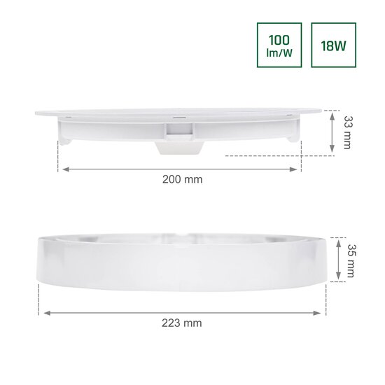 Spectrum LED Spectrum LED ALGINE 2IN1 SURFACE-RECESSED DOWNLIGHT 18W 1820LM WW 230V IP20 ROUND - Perfekte Beleuchtung für jeden Raum