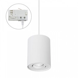 Spectrum LED CHLOE GU10 3 PHASE TRACK MOUNTED GU10 250V IP20 93X124MM WHITE ROUND ADJUSTABLE