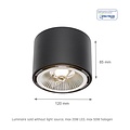 Spectrum LED Spectrum LED CHLOE AR111 GU10 P20 ROUND BLACK - Perfect ceiling lighting for any space