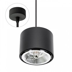 Spectrum LED CHLOE AR111 SUSPENDED GU10 250V IP20 120X85MM BLACK ROUND FIXED ROUND BASE 1.5M CABLE