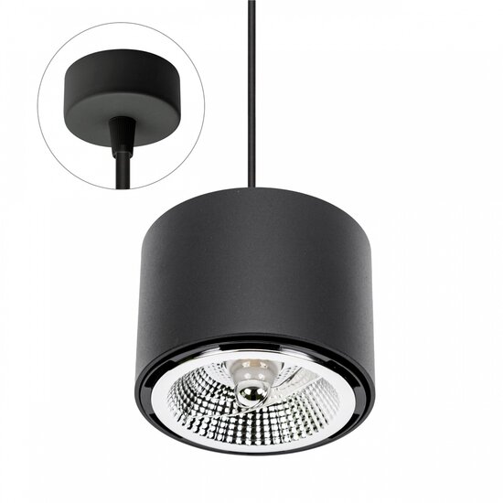 Spectrum LED Spectrum LED CHLOE AR111 SUSPENDED GU10 250V IP20 120X85MM BLACK ROUND FIXED ROUND BASE 1.5M CABLE - Perfekte Beleuchtung für jeden Raum