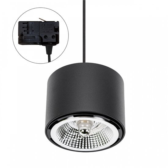 Spectrum LED CHLOE AR111 3 PHASE TRACK MOUNTED GU10 250V IP20 120X85MM BLACK ROUND FIXED - Iluminación perfecta para cualquier espacio