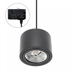 Spectrum LED CHLOE AR111 3 PHASE TRACK MOUNTED GU10 250V IP20 139X100MM BLACK ROUND ADJUSTABLE