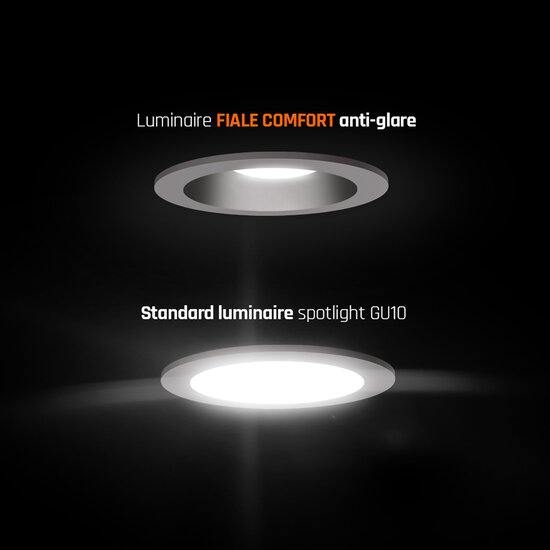 Spectrum LED Spectrum LED FIALE COMFORT ANTI - GLARE GU10 250V IP20 FI85X50MM BLACK ROUND - Schaffen Sie eine gemütliche Beleuchtung ohne Blendung