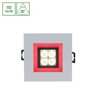 FIALE 4LED 4X1W 30DEG 230V SQUARE WW LED SPOT RED FRAME