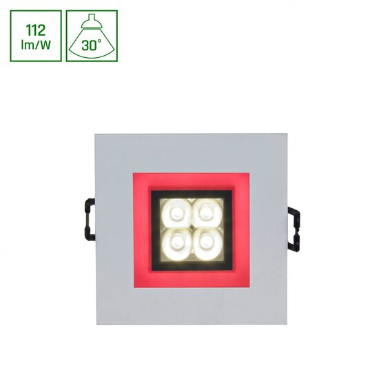 Spectrum LED Spectrum LED FIALE 4LED 4X1W 30DEG 230V SQUARE WW LED SPOT RED FRAME - Schaffen Sie eine gemütliche Atmosphäre in Ihrem Raum