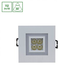 Spectrum LED FIALE 4LED 4X1W 30DEG 230V SQUARE WW LED SPOT WITH WW FRAME