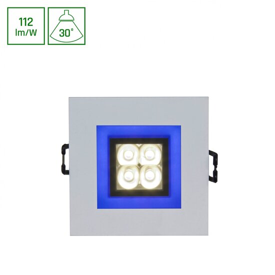 Spectrum LED Spectrum LED FIALE 4LED 4X1W 30DEG 230V SQUARE CW LED SPOT BLUE FRAME - Schaffen Sie eine stilvolle Atmosphäre in Ihrem Raum