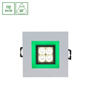 Spectrum LED FIALE 4LED 4X1W 30DEG 230V SQUARE WW LED SPOT GREEN FRAME
