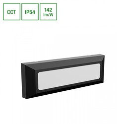 Spectrum LED ENCANTA 6W CCT 230V IP54 230x80x30MM BLACK SURFACE FACADE FACE