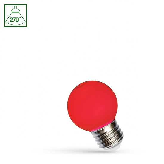 Spectrum LED Spectrum LED LED BALL G45 E-27 230V 1W RED PCV SPECTRUM - Creëer een sfeervolle ambiance met deze rode LED-bol