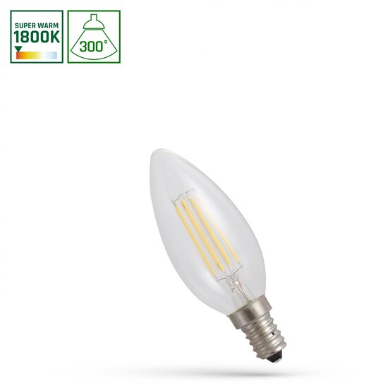 Spectrum LED LED CANDLE E-14 230V 4W COG 1800K CLEAR SPECTRUM - Creëer een warme sfeer in uw huis