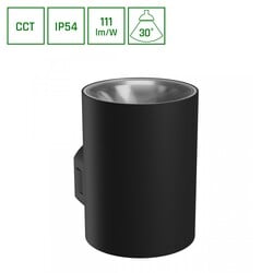 Spectrum LED TORRE 9W CCT 230V IP54 99x78x114MM LÁMPARA DE FACHADA REDONDA NEGRA