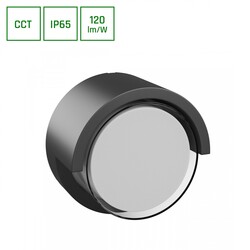 Spectrum LED VERTO ROUND EDGE 10W CCT 230V 160/120DEG IP65 170X100MM BLACK