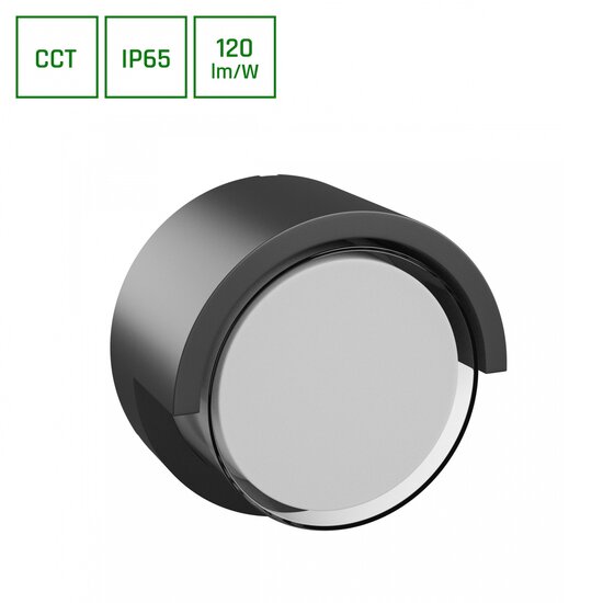Spectrum LED Spectrum LED VERTO ROUND EDGE 10W CCT 230V 160/120DEG IP65 170X100MM BLACK - Perfecte verlichting voor elke ruimte
