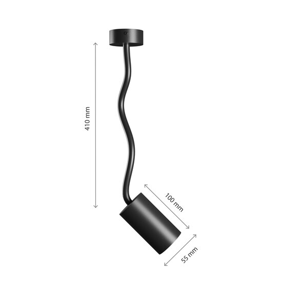 Spectrum LED Spectrum LED VARIOSA FLEXI GU10 BASE 230V IP20 55x100x410MM BLACK ROUND - Perfecte verlichting voor elke ruimte