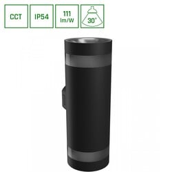 Spectrum LED TORRE RING 18W CCT 230V IP54 99x78x244MM BLACK ROUND FACADE LAMP