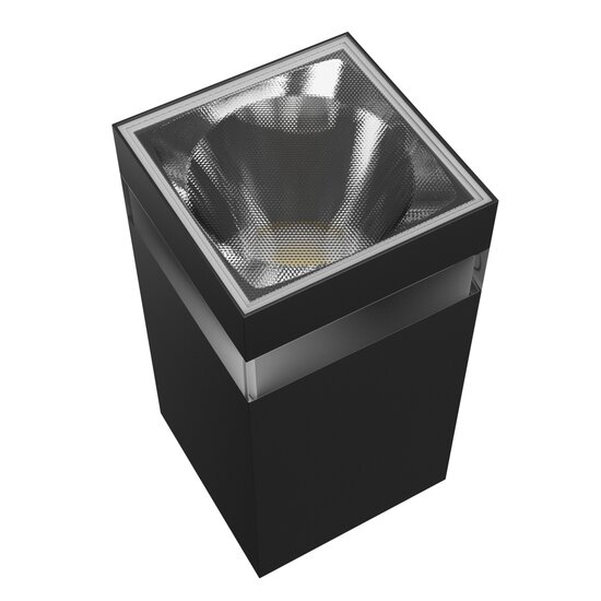 Spectrum LED Spectrum LED TORRE RING 9W CCT 230V IP54 99x78x156MM BLACK SQUARE FACADE LAMP - Perfect voor stijlvolle buitenverlichting