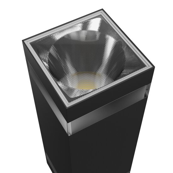 Spectrum LED Spectrum LED TORRE RING 18W CCT 230V IP54 99x78x240MM BLACK SQUARE FACADE LAMP - Perfect voor moderne buitenverlichting