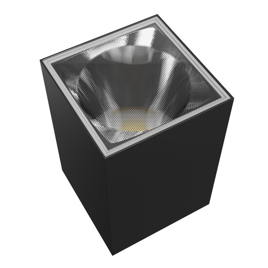 Spectrum LED Spectrum LED TORRE 9W CCT 230V IP54 99x78x117MM BLACK SQUARE FACADE LAMP - Perfect voor stijlvolle buitenverlichting