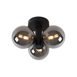 OUTLET - LUCIDE TRUDY - Plafonnier Salle de Bain - Ø 28 cm - 3xG9 - IP44 - Noir