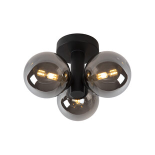 OUTLET - LUCIDE TRUDY - Badezimmer Deckenleuchte - Ø 28 cm - 3xG9 - IP44 - Schwarz