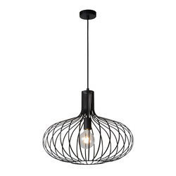 LUCIDE MANUELA - Pendelleuchte - Ø 50 cm - 1xE27 - Schwarz
