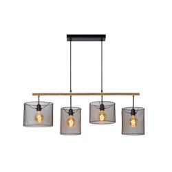 LUCIDE BASKETT - Pendelleuchte - 4xE27 - Schwarz