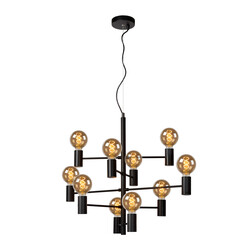 LEANNE - Pendant Lamp - Ø 65 cm - 10xE27 - Black