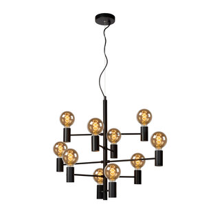 LUCIDE LEANNE - Lámpara Colgante - Ø 65 cm - 10xE27 - Negra