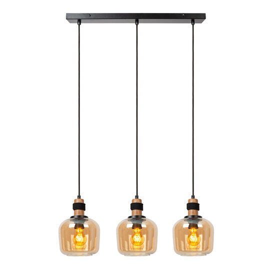 LUCIDE LUCIDE ILONA - Lámpara Colgante - 3xE27 - Ideal para crear un ambiente acogedor en interiores