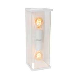 LUCIDE CLAIRE - Lámpara de Pared Exterior - 2xE27 - IP54 - Blanca