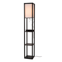 LUCIDE MENNO - Floor Lamp - 1xE27 - With Wireless Charger - Black