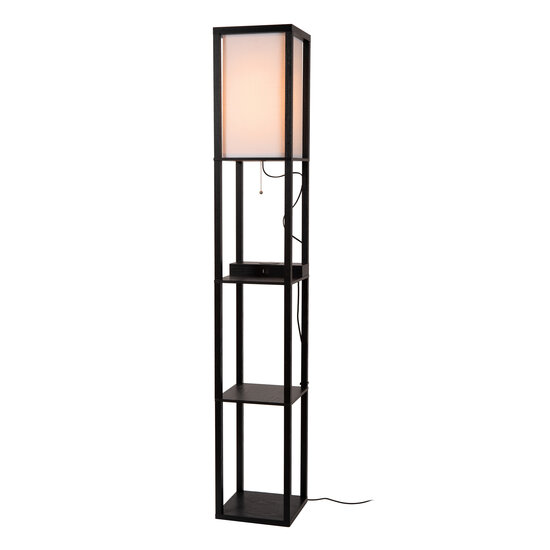 LUCIDE LUCIDE MENNO - Lampe sur pied - 1xE27 - Avec chargeur sans fil - Noir - Parfaite pour les intérieurs modernes