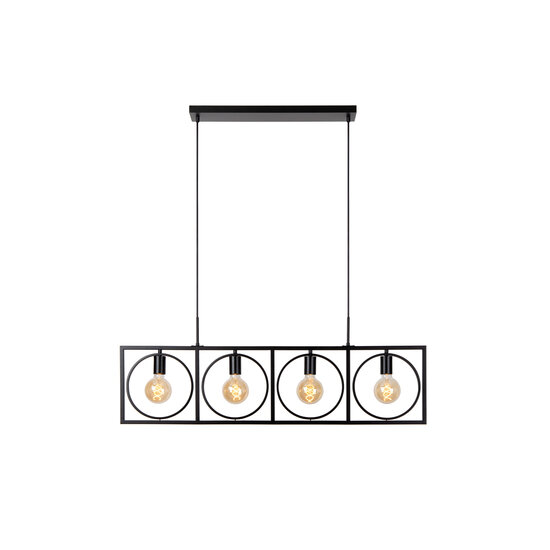 LUCIDE LUCIDE SUUS - Lámpara Colgante - 4xE27 - Negra - Iluminación perfecta para cualquier espacio