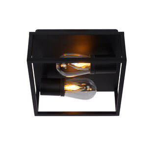 LUCIDE CARLYN - Plafonnier Salle de Bain - 2xE14 - IP54 - Noir